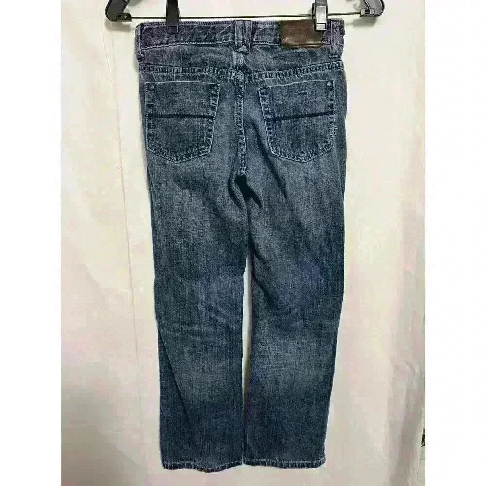 Tommy Hilfiger Boys Sz 10 Reg Adjustable Waistband Straight Leg Dark Denim A0012